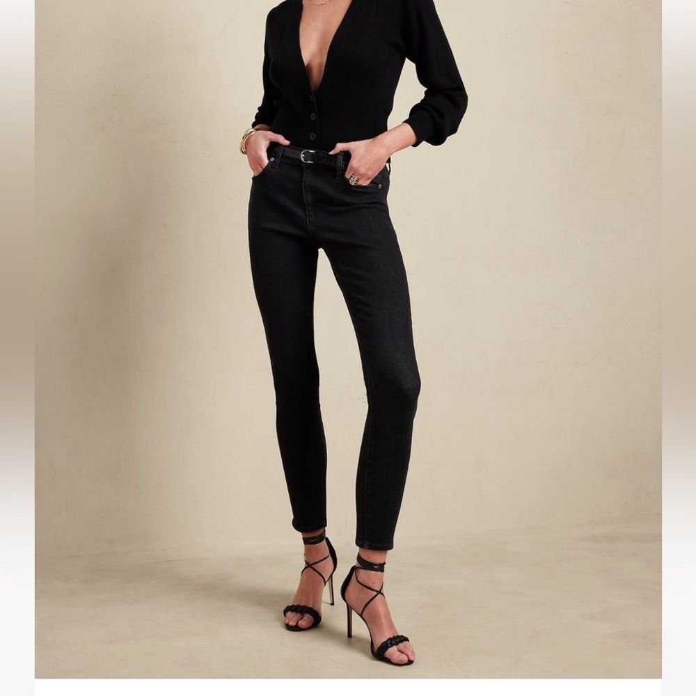 Banana Republic Black MID-RISE SKINNY JEAN Sz 25/0
